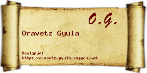 Oravetz Gyula névjegykártya